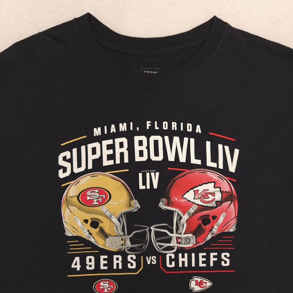 NFL Superbowl 54 Crew Neck Short Sleeve T Shirt Mens Size Extra Large XL Black